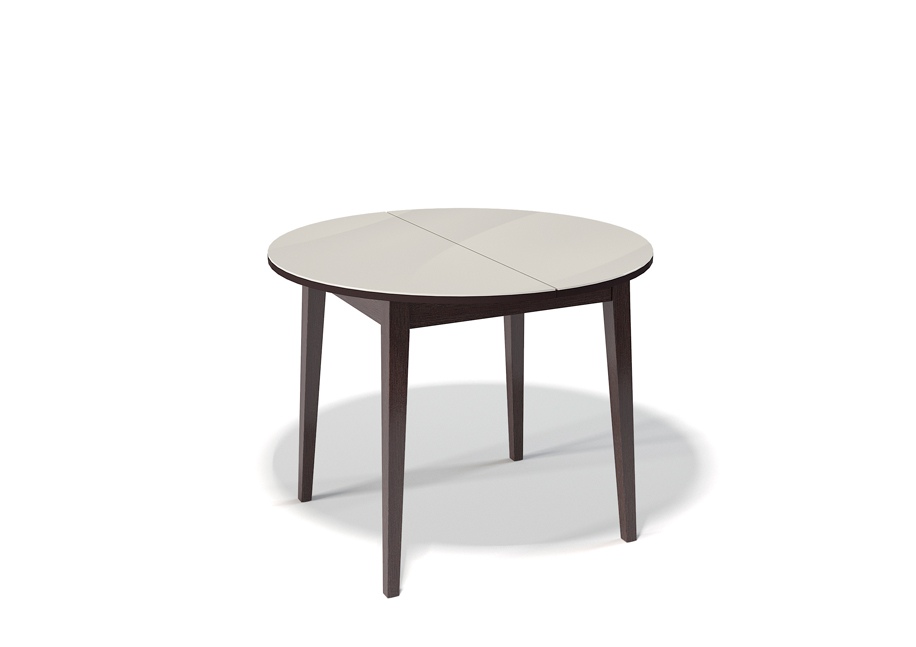 Фото Стеклянные столы, Стол обеденный Kenner 1000M венге/стекло крем. Купить с доставкой