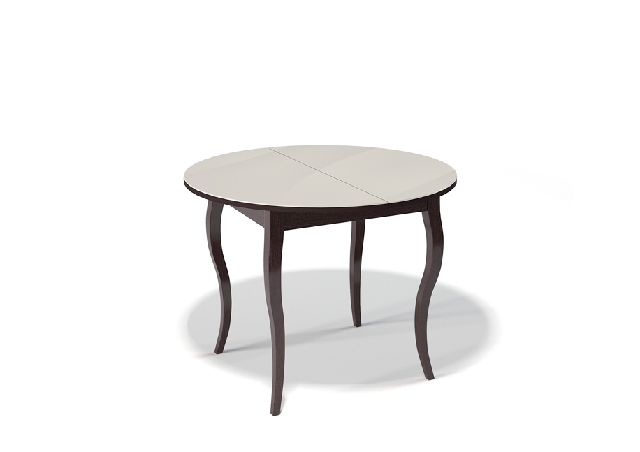 Фото Стеклянные столы, Стол обеденный Kenner 1000С венге/стекло крем. Купить с доставкой