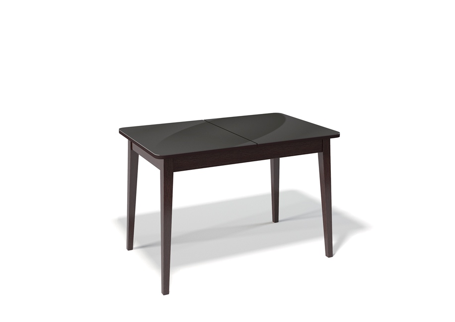 Фото Стеклянные столы, Стол обеденный Kenner 1100M венге/стекло чёрное. Купить с доставкой