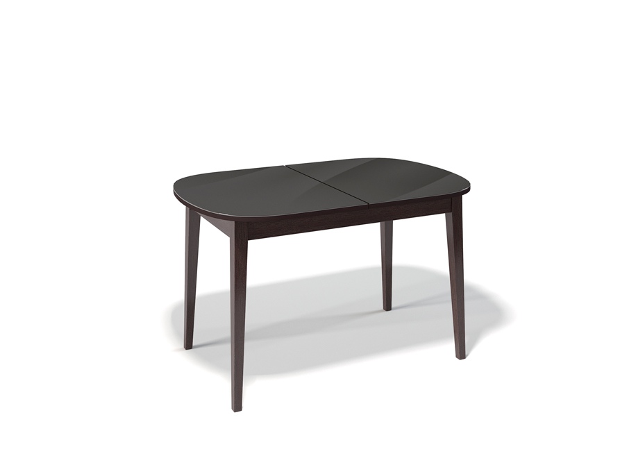 Фото Стеклянные столы, Стол обеденный Kenner 1300M венге/стекло чёрное. Купить с доставкой