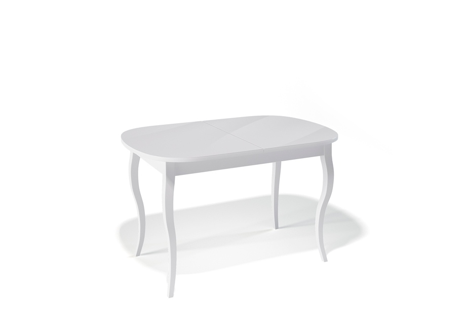 Фото Стеклянные столы, Стол обеденный Kenner 1300С белый/стекло белое. Купить с доставкой