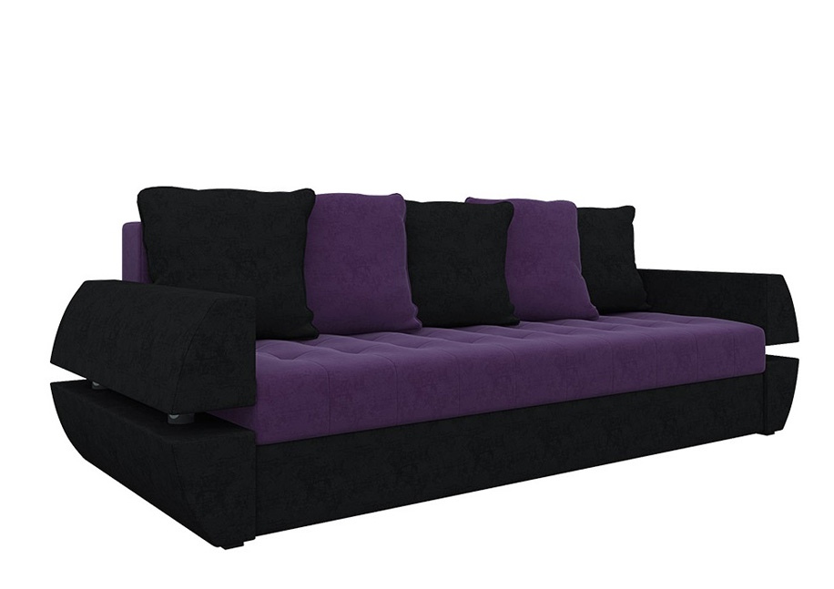 Диван «Атлант-Т» (Ланкастер) черно-фиолетовый белый от компании «Фран мебель» – 1 фото