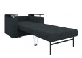 Кресло-кровать «Комфорт» черный вельвет белый от компании «Фран мебель» – 3 фото