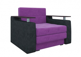 Кресло-кровать «Комфорт» черно-фиолетовый вельвет
