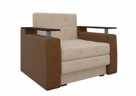 Кресло-кровать «Комфорт» бежево-коричневый вельвет