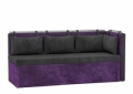 Кухонный диван «Метро с углом» черно-фиолетовый белый от компании «Фран мебель» – 1 фото