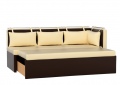 Кухонный диван «Метро с углом» бежево-коричневый белый от компании «Фран мебель» – 2 фото