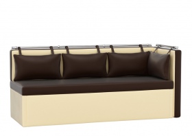 Кухонный диван «Метро с углом» коричнево-бежевый
