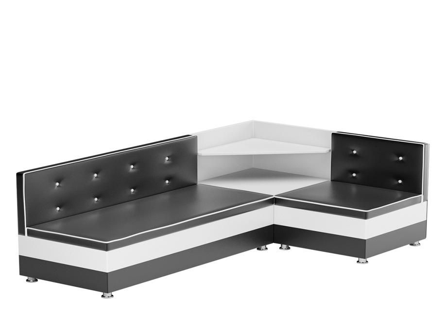 Кухонный диван «Милан» черный белый от компании «Фран мебель» – 1 фото