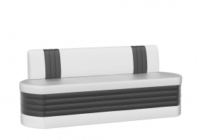 Кухонный диван «Токио» бело-черный