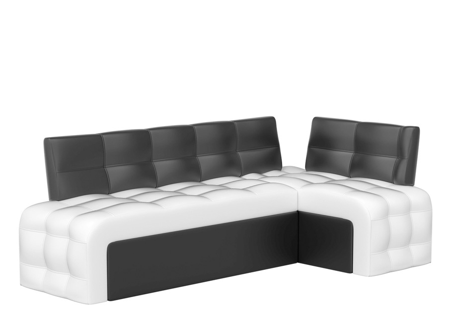 Кухонный диван «Угловой Люксор» бело-черный белый от компании «Фран мебель» – 1 фото