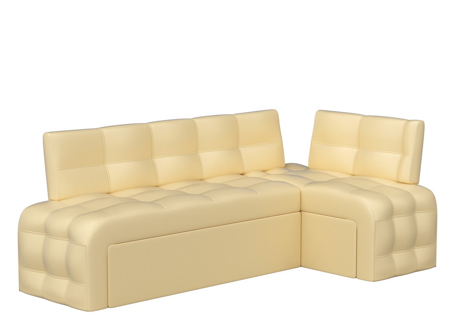 Кухонный диван «Угловой Люксор» бежевый белый от компании «Фран мебель» – 1 фото