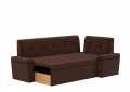 Кухонный угловой диван «Деметра» коричневый вельвет белый от компании «Фран мебель» – 2 фото