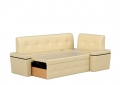 Кухонный угловой диван «Деметра» бежевый белый от компании «Фран мебель» – 2 фото