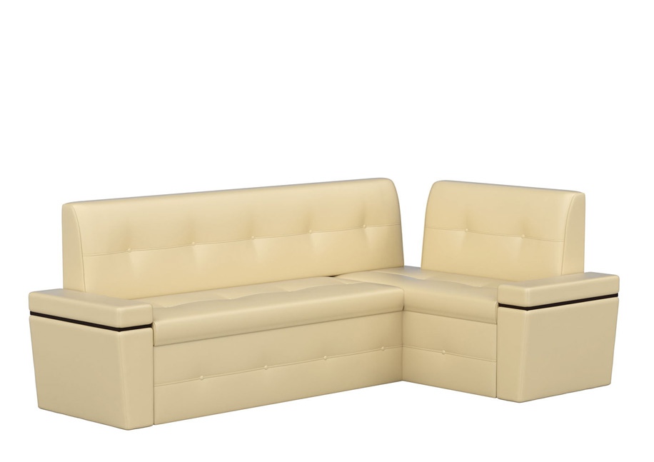 Кухонный угловой диван «Деметра» бежевый белый от компании «Фран мебель» – 1 фото