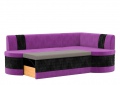 Кухонный угловой диван «Токио» черно-фиолетовый вельвет белый от компании «Фран мебель» – 2 фото
