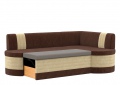 Кухонный угловой диван «Токио» коричнево-бежевый вельвет белый от компании «Фран мебель» – 2 фото