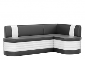 Кухонный угловой диван «Токио» черно-белый