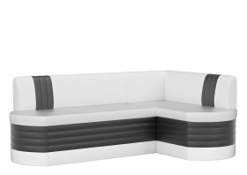Кухонный угловой диван «Токио» бело-черный
