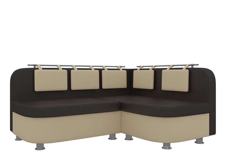 Кухонный угловой диван «Уют-2» коричнево-бежевый белый от компании «Фран мебель» – 1 фото