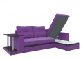 Угловой диван «Атланта М» фиолетовый вельвет белый от компании «Фран мебель» – 3 фото