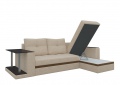 Угловой диван «Атланта М» бежевый вельвет белый от компании «Фран мебель» – 3 фото