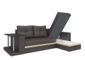 Угловой диван «Атланта М» коричневый белый от компании «Фран мебель» – 3 фото