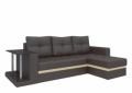 Угловой диван «Атланта М» коричневый белый от компании «Фран мебель» – 1 фото