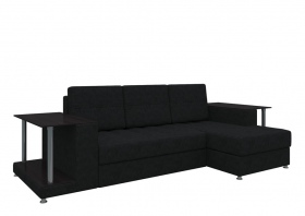 Угловой диван «Даллас» черный вельвет