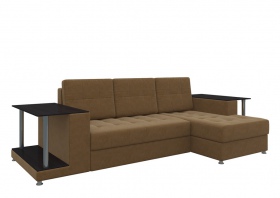 Угловой диван «Даллас» коричневый вельвет