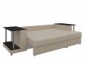Угловой диван «Даллас» бежевый вельвет белый от компании «Фран мебель» – 2 фото