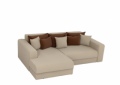 Угловой диван «Мэдисон» бежевая рогожка белый от компании «Фран мебель» – 1 фото