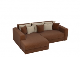 Угловой диван «Мэдисон» коричневая рогожка