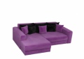 Угловой диван «Мэдисон» фиолетовый вельвет белый от компании «Фран мебель» – 1 фото