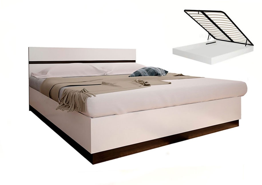 Фото Спальня Вегас (Ангстрем), Кровать с ПМ Вегас (Ангстрем) венге/белый. Купить с доставкой